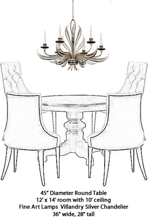 Fine Art Lamps 815940 Chandelier from the Villandry Silver Collection