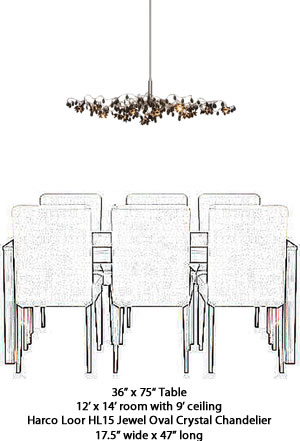 Harco Loor Jewel Oval Chandelier