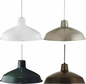 Progress P5094 Metal Shade Pendant Lights One-light cord-hung pendant with white interlined shade. Basic Metal Pendants are ideal for Kitchen Lighting or Bar Lighting.