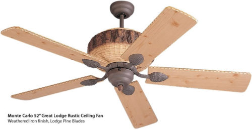 Monte Carlo Great Lodge Rustic Ceiling Fan