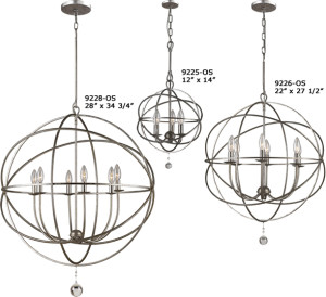 Crystorama 9225, 9226, 9228 Solaris Orb Chandeliers