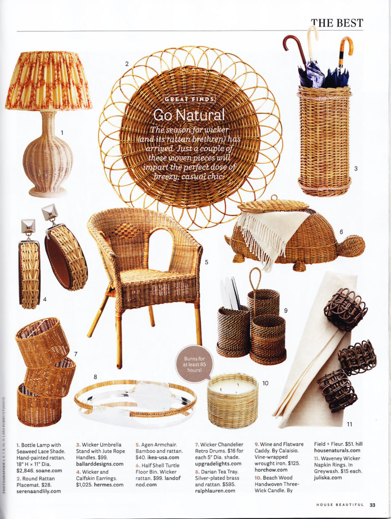Go Natural! Summer is the Season for Wicker, Rattan and other natural materials