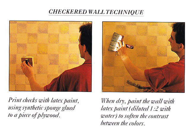 Painted Checkered Wall Technique