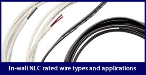 In-wall NEC rated wire types and applications