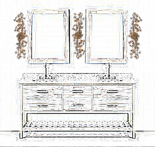 Crystorama 5307 Paris Flea Antique Reproduction Crystal Bath Bars from the Abbie Collection