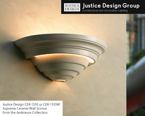 Justice Design CER-1555, CER-1555W, Supreme Ceramic Wall Sconce from the Ambiance Collection