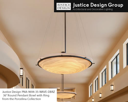 PNA-9694-35-WAVE-DBRZ Round Bowl Pendant with Ring Suspension