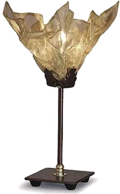 Fire Farm 50-BBC Aurora Bantam Table Lamp Brass Shade, Copper Vein Base, Copper Vein stem, with Gold Cord