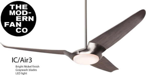Modern Fan IC/Air3 designed by Guto Indio Da Costa for The Modern Fan Company with LED light