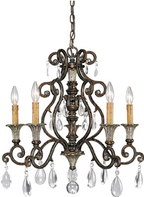 French Country Style - Savoy House Chandelier from the St. Laurence Collection 1-3001-5-8
