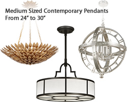 Mid Sized Contemporary Pendants (24" to 30")