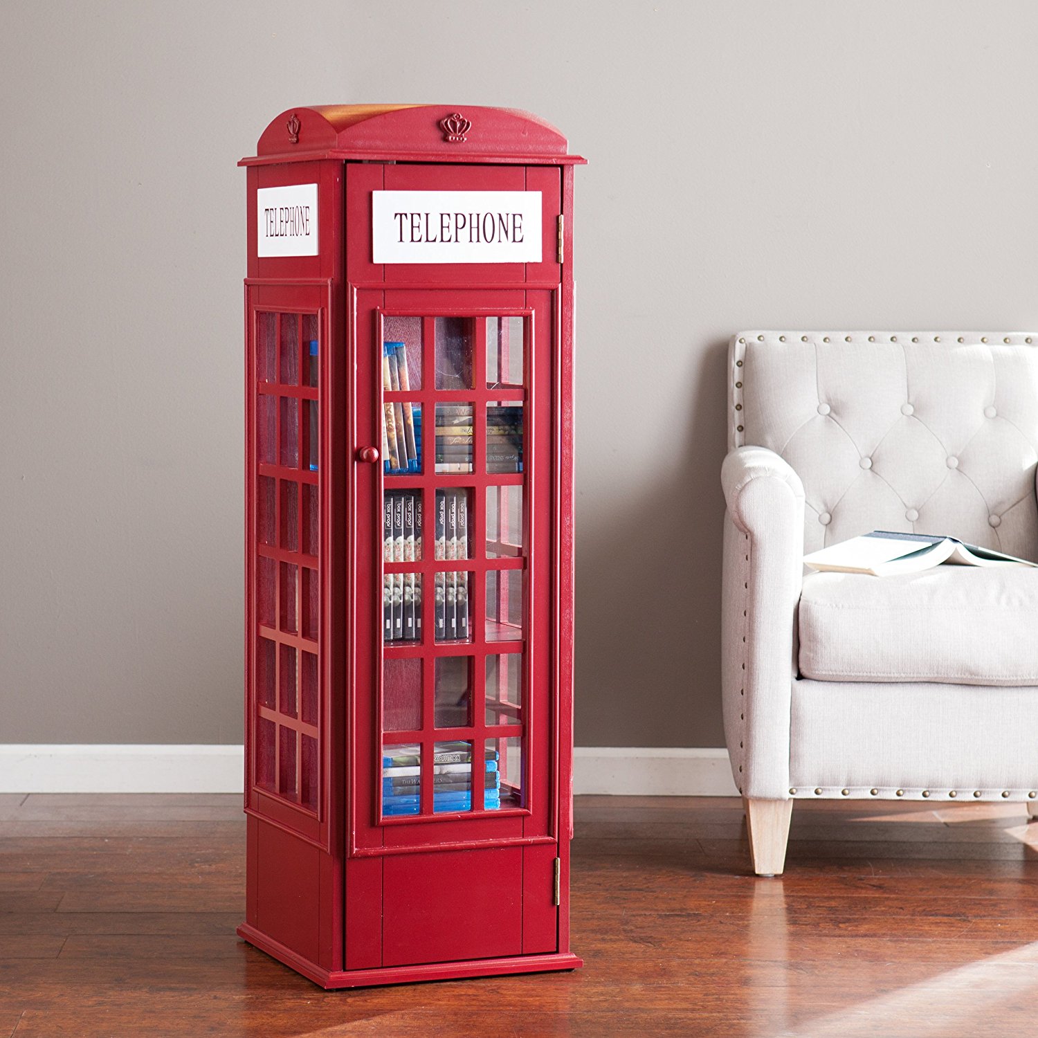1 Pair London Telephone Booth Design Anti Skid Bookends Book Shelf Holder H2V8 