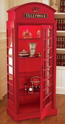 Design Toscano NE36832 6’ British Telephone Booth Lighted Display Cabinet