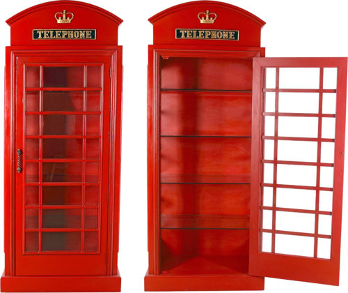 Design Toscano NE36832 6’ British Telephone Booth Lighted Display Cabinet