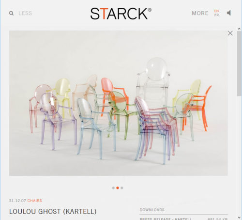 Loulou Ghost Chairs on Pillippe Starck's website