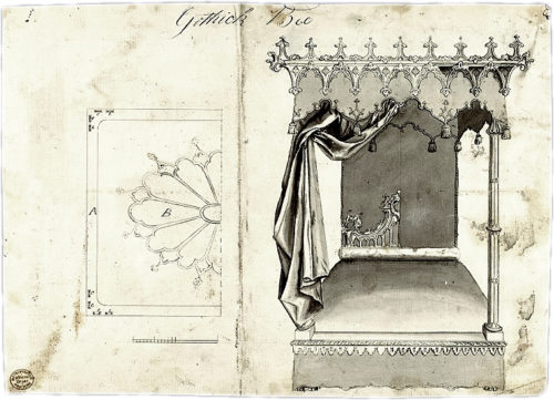 Gothick Bed from Chippendale Drawings from 1753–54 in the Metropolitan Museum of Art - Examples of Medieval Influence on Furniture Design – myDesign42