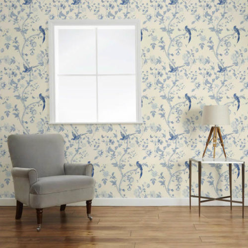 Laura Ashley Summer Palace Royal Blue Wallpaper