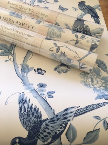 Laura Ashley Summer Palace Royal Blue Wallpaper