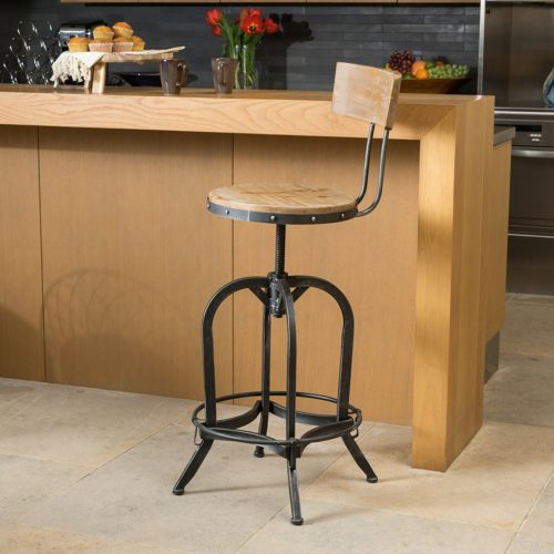 Christopher Knight Home Adjustable Wood Bar Stool