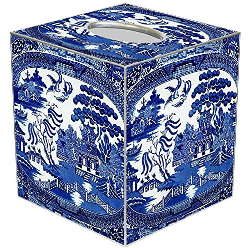 Blue Willow Tissue Box Cover - Blue Willow Bathroom Accessories - myDesign42