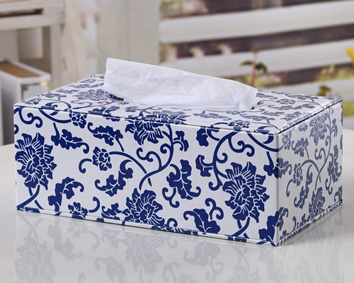 Vaguely Asian Tissue Holder - Blue Willow Bathroom Accessories - myDesign42