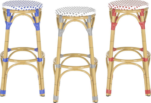 Safavieh Home Kipnuk Rattan Bar Stools are available in Blue, Grey or Red - Rattan Bar Stools - www.mydesign42.com