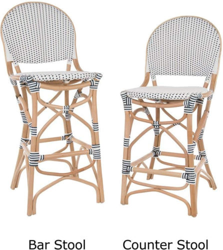 The Bistro Kitchen Bar Stool by Kouboo are available in counter height or bar height. - Rattan Bar Stools - www.mydesign42.com