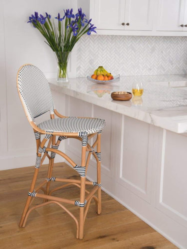 Progressive International Rum Point Bar Stool in Navy and White - Rattan Bar Stools - www.mydesign42.com