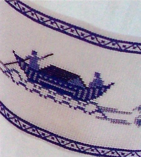 Project from Blue & White Cross Stitch: Inspired by the Classic Designs of Willow Pattern, Delftware and Toiles de Jouy by Helena Turvey