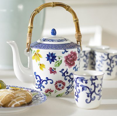 Ralph Lauren Mandarin Blue and Mandarin Blue Floral Fine China Tea Set - Ralph Lauren Blue and White Chinoiserie Fine China Dinnerware- my Design42