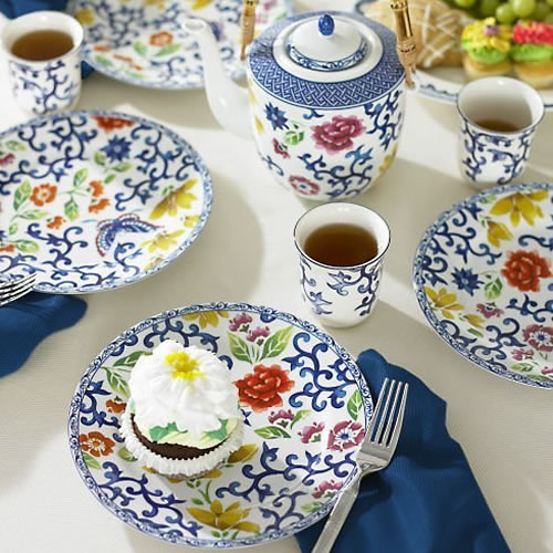 Ralph Lauren Mandarin Blue and Mandarin Blue Floral Fine China - Ralph Lauren Blue and White Chinoiserie Fine China Dinnerware- my Design42