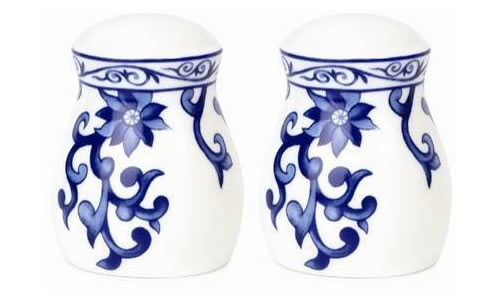 Ralph Lauren Mandarin Blue Salt and Paper Shaker Set - Ralph Lauren Blue and White Chinoiserie Fine China Dinnerware- my Design42