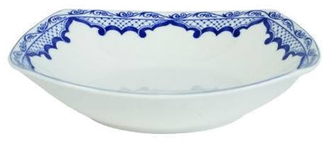 Ralph Lauren Mandarin Square Soup Bowl - Ralph Lauren Blue and White Chinoiserie Fine China Dinnerware- my Design42