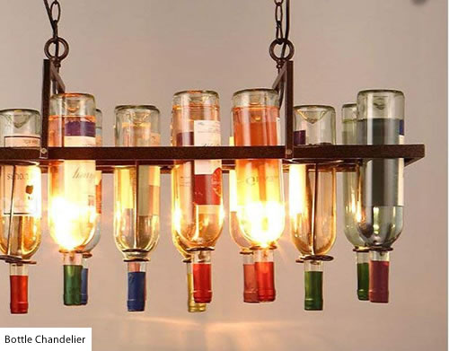 Long Island Bottle Chandelier with rings to suspend bottles - Wine Bottle Chandeliers – myDesign42