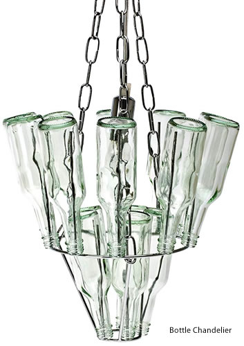 Leitmotiv Mini Glass Bottle Chandelier has spikes to hold bottles - Wine Bottle Chandeliers – myDesign42