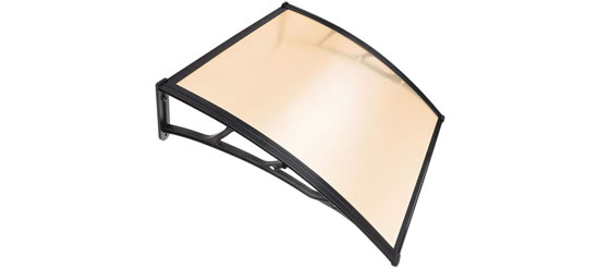 LAGarden 39"x 39" Door & Window Awning Canopy in Brown finish with Brown Polycarbonate - LAGarden Awning Canopy comes in Black, White or Brown finish with Clear or Brown Polycarbonate - Inexpensive, Easy-to-Install Awnings