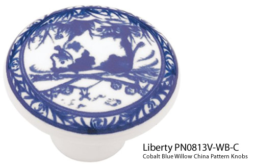 Liberty PN0813V-WB-C Cobalt Blue Willow China Pattern Cabinet Hardware - Blue Willow Cabinet Pulls and Handles – myDesign42