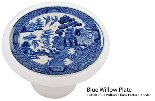 Blue Willow Plate Ceramic Drawer Knob - Blue Willow Cabinet Pulls and Handles – myDesign42