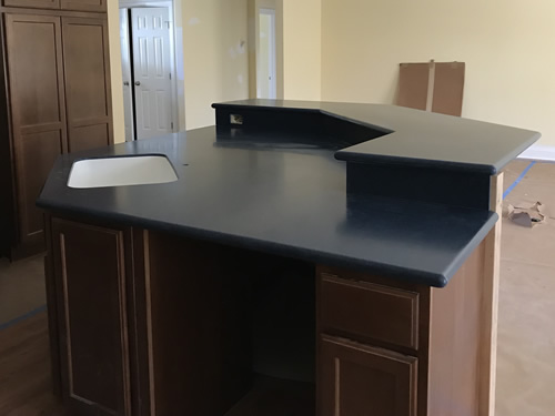 Cobalt Blue Corian Countertop - Progress on our new kitchen - Blue Willow Cabinet Pulls and Handles – myDesign42