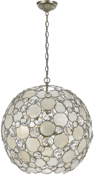 Kenroy Home 93409WH Shelley Capiz Shell Chandelier - Capiz Chandeliers, Natural & Fresh