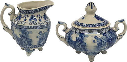 Liberty Blue Cream Pitcher and Sugar Bowl from the Madison Bay Company