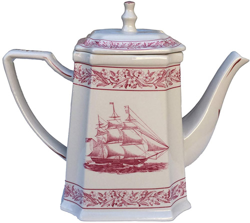 Red Nautical Rose Antique Reproduction Transferware from the Madison Bay Company