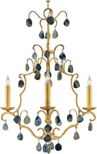 Kathy Kuo Home 022693 Bergman Regency Blue Agate Gold Leaf Chandelier - Enhance Your Home with Blue Agate –A Beautiful Natural(ish) Mineral – myDesign42