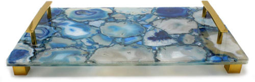 Decorative Tray made from a slab of agate dyed blue - Enhance Your Home with Blue Agate –A Beautiful Natural(ish) Mineral – myDesign42
