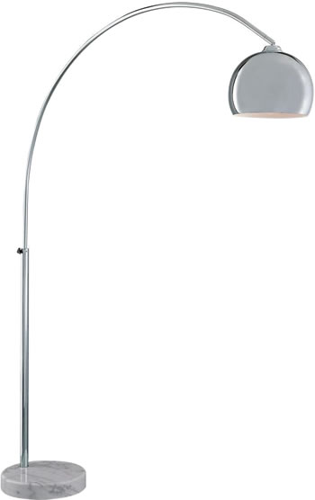 George's Reading Room Floor Lamp George Kovacs P053-077 Chrome Arc Floor Lamp with White Marble Base - Arc Lamp - '70s Glam