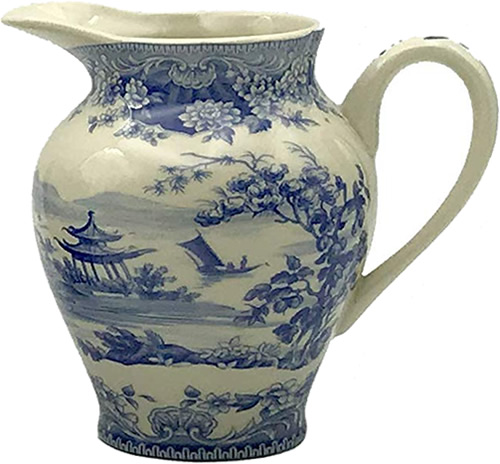 Pagoda Blue and White Cream Pitcher