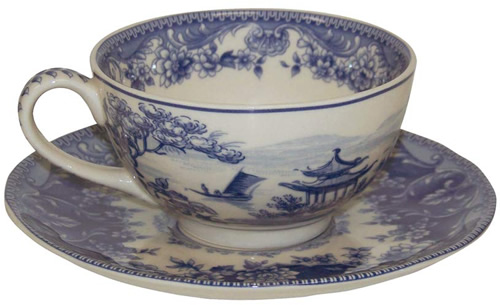 Pagoda Blue and White tea cup