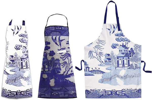 Blue Willow Aprons from Gift Republic and Lao Yang Mai