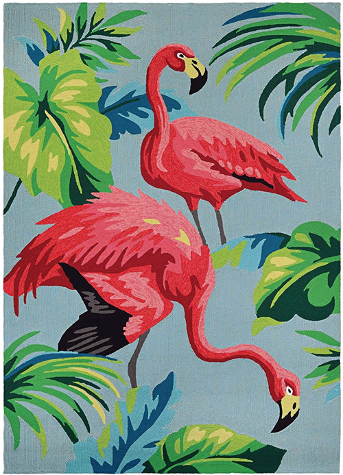 Pink Flamingos Dream Decor Rugs of Miami - Kitschy Tropical Splendor - 1950s Flamingos