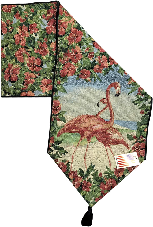 Flamingo Table Runner - Kitschy Tropical Splendor - 1950s Flamingos
